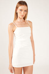White Sofia Tucked Mini Dress